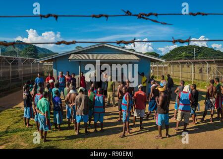 Papua Nuova Guinea, Golfo di Papua, Capitale Nazionale di Port Moresby, città di Bomana carcere di massima sicurezza, area di cella A1, prisonners Foto Stock