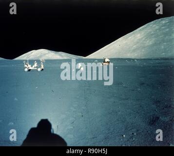 Lunar landing site, missione Apollo 17, Dicembre 1972. Creatore: la NASA. Foto Stock