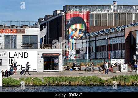 Murale della casa di Anne Frank di Eduardo Kobra presso la Street Art Museum a NDSM in Amsterdam Noord, Paesi Bassi. Foto Stock