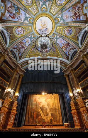 Immagini esclusive del teatro nel Palazzo Reale di Caserta, Italia (Teatro di Corte opera di Vanvitelli 1769, Reggia di Caserta) Foto Stock