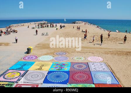 La spiaggia di Barcellona in Catalogna, Spagna il 17 aprile 2018. Foto Stock