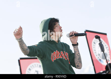 Julian Perretta in un concerto a Serre Chevalier, Francia Foto Stock