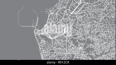Vettore urbano mappa della città di Colombo, Sri Lanka Illustrazione Vettoriale