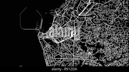 Vettore urbano mappa della città di Colombo, Sri Lanka Illustrazione Vettoriale