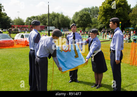 1003 Leighton Buzzard squadrone cadetti aria presentante a forze armate giorno 2014 Foto Stock