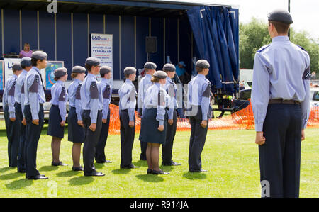 1003 Leighton Buzzard squadrone cadetti aria presentante a forze armate giorno 2014 Foto Stock