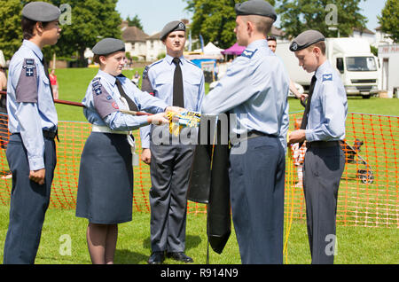 1003 Leighton Buzzard squadrone cadetti aria presentante a forze armate giorno 2014 Foto Stock