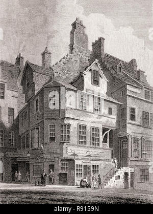 John Knox's House, High Street, Edimburgo, Scozia, secolo XIX, viste in Edinburgh da J. & H. S. ammassatore Foto Stock