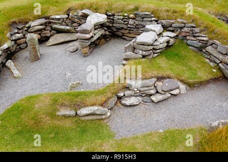 Insediamento Jarlshof non lontano da Lerwick. Regolate da circa 2500 al XVII secolo Foto Stock