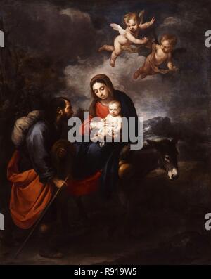 Bartolomé Esteban Murillo / 'la fuga in Egitto", 1668-1670, olio su tela, 155 x 125 cm. Museo: Szepmuveszeti Museum. Foto Stock