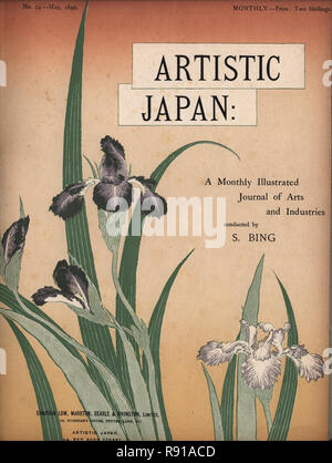 Coperchio anteriore del magazzino vittoriano Giappone artistico, fiori di orchidea, 1890 Foto Stock