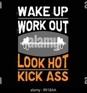 Wake up look allenamento hot , Fitness preventivo Illustrazione Vettoriale