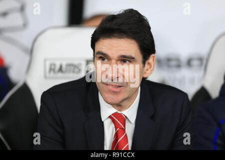 17 dicembre 2018, Pride Parkderby, Inghilterra; Sky scommessa campionato, Derby County vs Nottingham Forest ; Aitor Karanka manager di Nottingham Forest Credito: Mark Cosgrove/News immagini English Football League immagini sono soggette a licenza DataCo Foto Stock