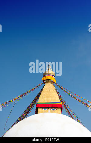 Bodhnath (Boudha ) , Asia il più grande stupa buddisti , Kathmandu, Nepal Foto Stock