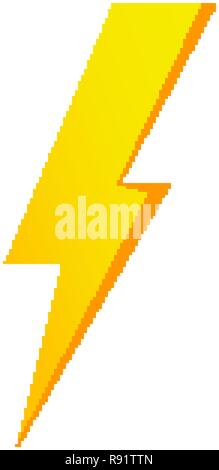 Semplice giallo icona Thunderbolt. Il tuono, bullone e simbolo di alta tensione Illustrazione Vettoriale