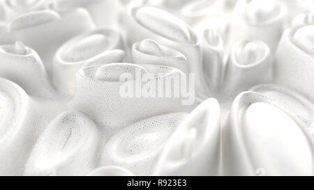 Abstract sfondo bianco con bionic forma morbida. 3D render illustrazione Foto Stock