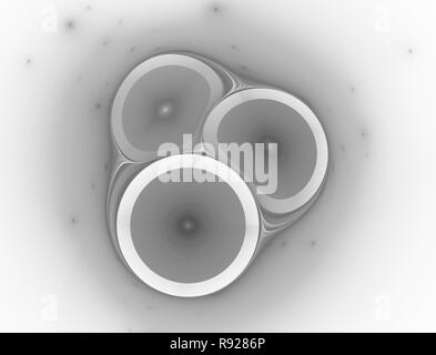 Le particelle elementari serie. Interazione di astratto forme frattali in materia di fisica nucleare. La collisione delle particelle elementari. Interazione Foto Stock