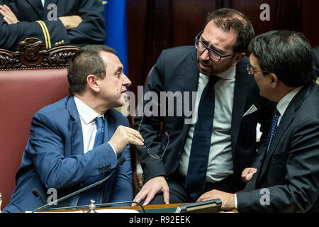 Foto di Roberto Monaldo / LaPresse 18-12-2018 Roma Italiano Camera dei Deputati - dl anticorruzione Nella foto Ettore Rosato, Alfonso Bonafede Photo Roberto Monaldo / LaPresse 18-12-2018 Roma (Italia) Camera dei Deputati - decreto legge su anticorruzione nella foto di Ettore Rosato, Alfonso Bonafede Foto Stock