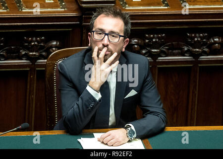 Foto di Roberto Monaldo / LaPresse 18-12-2018 Roma Italiano Camera dei Deputati - dl anticorruzione Nella foto Alfonso Bonafede Photo Roberto Monaldo / LaPresse 18-12-2018 Roma (Italia) Camera dei Deputati - decreto legge su anticorruzione nella foto Alfonso Bonafede Foto Stock