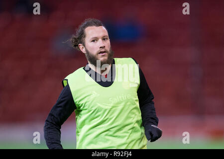 Pittodrie Stadium, Aberdeen, Regno Unito. Xviii Dicembre, 2018. Ladbrokes Premiership, Aberdeen rispetto a Dundee; Stevie Maggio di Aberdeen durante il warm up Credit: Azione Plus sport/Alamy Live News Foto Stock