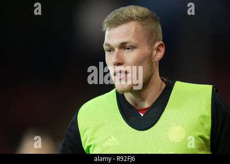 Pittodrie Stadium, Aberdeen, Regno Unito. Xviii Dicembre, 2018. Ladbrokes Premiership, Aberdeen rispetto a Dundee; Sam Cosgrove di Aberdeen durante il warm up Credit: Azione Plus sport/Alamy Live News Foto Stock