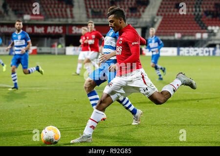 ALKMAAR, 18-12-2018, AFAS Stadion, calcio olandese, 8 finale di TOTO KNVB Beker, stagione 2018 / 2019, AZ player Owen Wijndal durante il match AZ - PEC Zwolle. Foto Stock