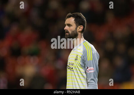 Pittodrie Stadium, Aberdeen, Regno Unito. Xviii Dicembre, 2018. Ladbrokes Premiership, Aberdeen rispetto a Dundee; Joe Lewis di Aberdeen Credito: Azione Sport Plus/Alamy Live News Foto Stock