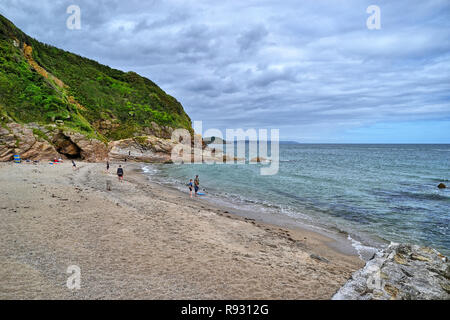 Pentewan Beach, vicino a St Austell, Cornish Riviera, Cornwall, Regno Unito. Miglioramento HDR effetto applicato. Foto Stock