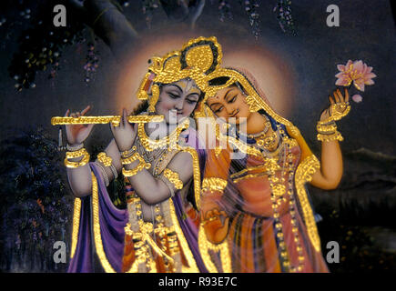 Radha Krishna pittura in miniatura Foto Stock