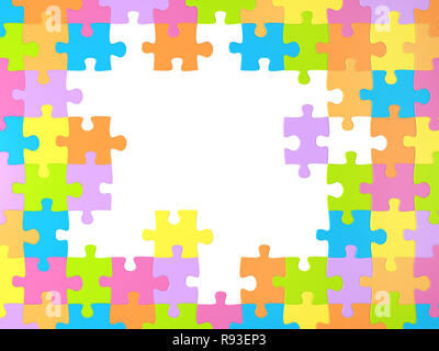 Sfondo con molti puzzle colorato Foto Stock