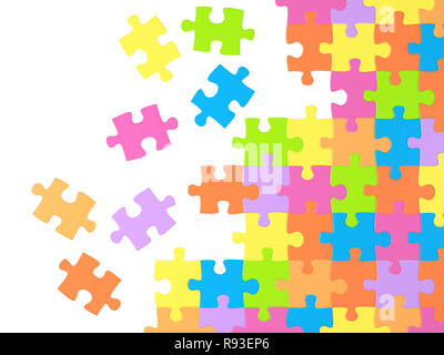 Sfondo con molti puzzle colorato Foto Stock