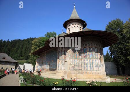 Monastero di Voronet, Sfântul Gheorghe, Chiesa di San Giorgio, Chiese della Moldavia, Sito Patrimonio Mondiale dell'UNESCO, Romania Foto Stock