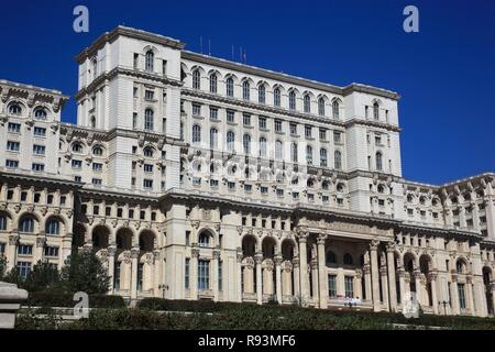 Palazzo del Parlamento, Rumeno Palatul Parlamentului o Casa del Popolo, Casa Poporului, Bukarest, Bucarest, București Foto Stock