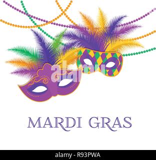 Mardi Gras - Martedì Grasso festa di carnevale modello Illustrazione Vettoriale