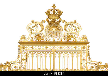 Isolato golden gates al castello di Versailles. La Francia. Foto Stock