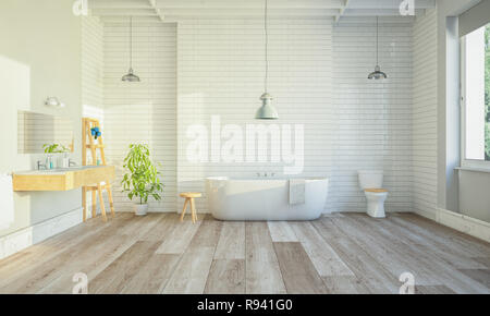 Bagno moderno rendering 3D Foto Stock