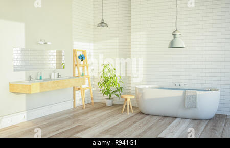 Bagno moderno rendering 3D Foto Stock
