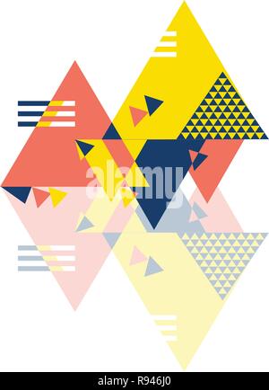 Composizione astratta con triangoli realizzato in stile Suprematism. Potrebbe essere utilizzato come sfondo di forma triangolare o tecnologia geometrica nota. Illustrazione Vettoriale