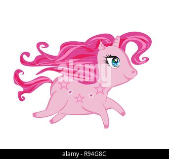 Cartoon unicorn - illustrazione isolato Illustrazione Vettoriale