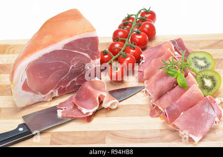 Fine Italian prosciutto, invecchiato secondo ricette tradizionali Foto Stock