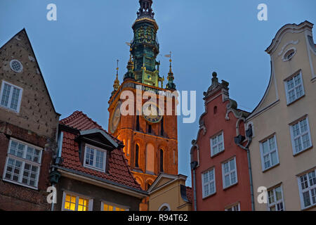 Town Hall tower Danzica Polonia Polonia Foto Stock