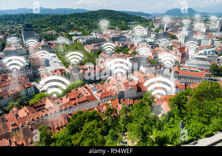 Punti Wi-fi concept Foto Stock