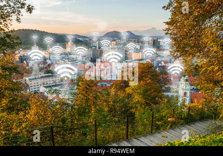 Punti Wi-fi concept Foto Stock