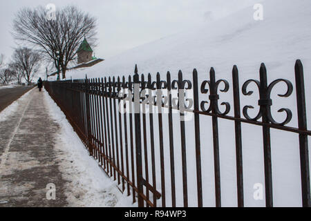 Quebec City, Quebec, Canada è il più antico insediamento europeo in America del nord e l'unica città fortificata a nord del Messico sulle cui pareti sono ancora esistenti. Foto Stock