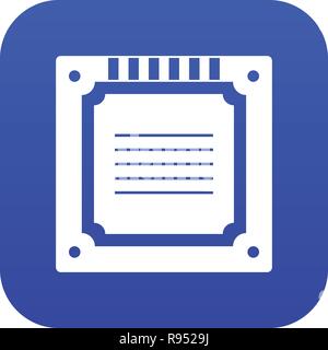 Moderne CPU multicore icona blu digitale per qualsiasi design isolato su bianco illustrazione vettoriale Illustrazione Vettoriale