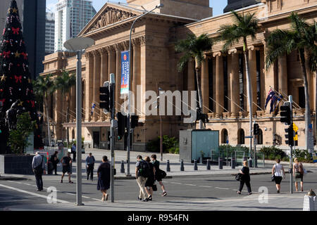 King George Square e al Municipio di Natale, Brisbane, Queensland, Australia Foto Stock