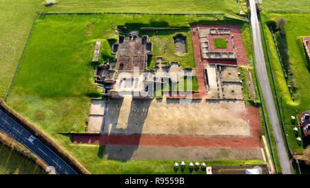 Vista aerea di Wroxeter (Viroconium Cornoviorum) Città romana Wroxeter Shropshire West Midlands England Regno Unito Foto Stock