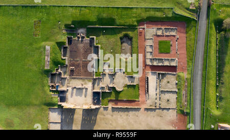 Vista aerea di Wroxeter (Viroconium Cornoviorum) Città romana Wroxeter Shropshire West Midlands England Regno Unito Foto Stock