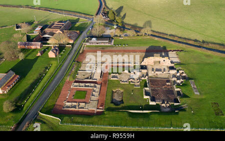 Vista aerea di Wroxeter (Viroconium Cornoviorum) Città romana Wroxeter Shropshire West Midlands England Regno Unito Foto Stock