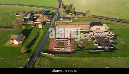 Vista aerea di Wroxeter (Viroconium Cornoviorum) Città romana Wroxeter Shropshire West Midlands England Regno Unito Foto Stock